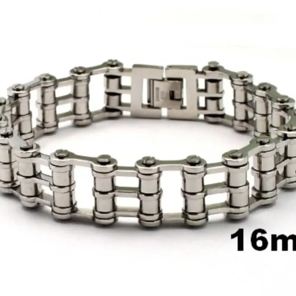 New stainless steel bike‎ chain bracelet. 8.5